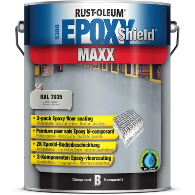 Afbeelding van rust oleum epoxyshield maxx 2k epoxyvloercoating ral 7035 lichtgrijs 5 ltr