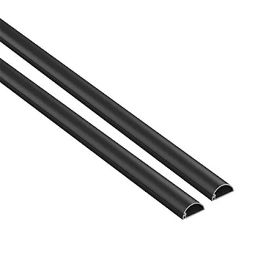 Afbeelding van D Line kabelgoot, 2 stuks, halfronde kan worden geschilderd, zelfklevende snoerbeschermer, verbergen van tv kabels, kabelbeheer x 20 mm (B) 10 (H) 1 meter lang (2 meter) zwart