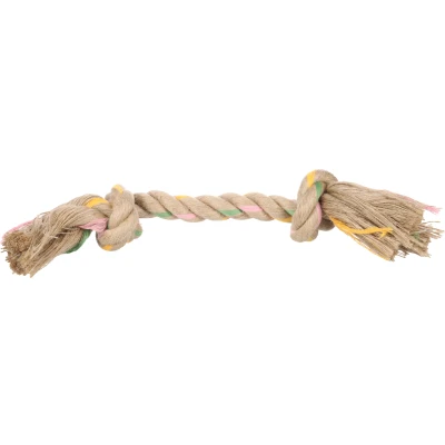 Afbeelding van Flamingo Speelgoed voor puppy&#039;s, hennep, Luro, geknoopt, 2 knopen, bruin, L 38 x 6 cm