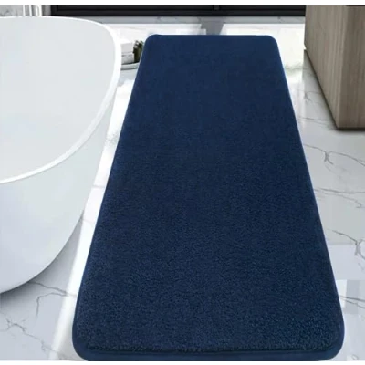 Afbeelding van Rururug Badkamer Mat Sets 2 delig, Zachte Microfiber Badmat voor en Toilet Mat, Absorberend Droog Snel Tapijt Set met antislip Ademend Rug, Machine Wasbaar 50x80+50x40cm Blauw