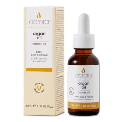 Afbeelding van Derora Marokkaanse arganolie, verzorgt huid, haren en nagels, anti veroudering, 100% zuiver, koudgeperst ongeraffineerd, natuurlijk, antioxidant rijk aan omega 6 &amp; vitamine E (30 ml (1 stuks)