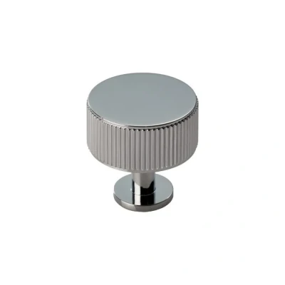 Afbeelding van Fingertip Designs Kastknop radio &quot;Lines&quot; gepolijst chrome
