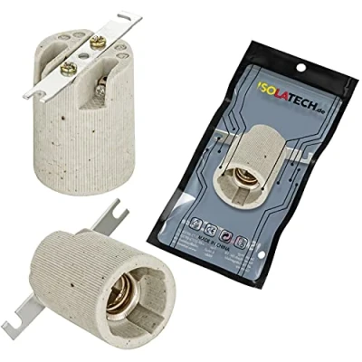 Afbeelding van ISOLATECH 1 stuk E14 keramische lamphouder met Montagebeugel LED spaarlampen (max. 250V/4A) lampen Home Keuken Badkamer Plafond Installatie Socket hittebestendig