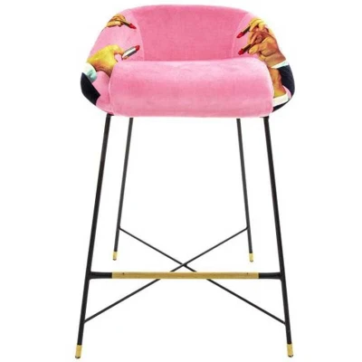 Afbeelding van Seletti Toiletpaper barkruk pink lipsticks