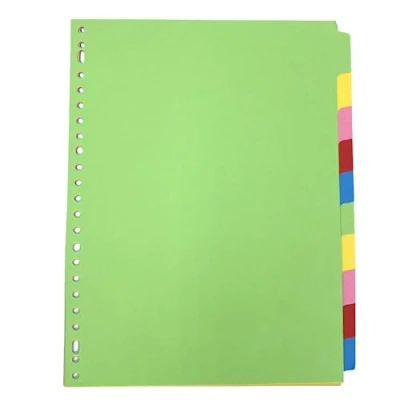 Afbeelding van DULA Tabbladen gekleurd karton 10 tabs A4 23 gaten 5 kleuren