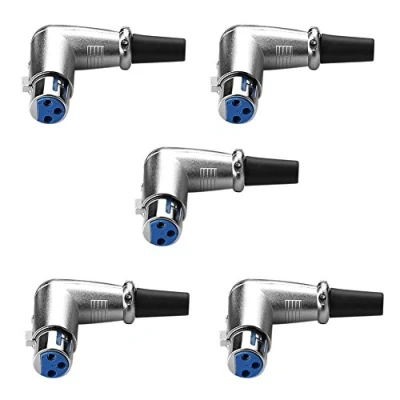 Afbeelding van SIENOC 90 graden XLR 3 pin microfoon luidspreker vrouwelijke haakse adapter verbinding (5 stuks)