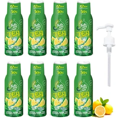 Afbeelding van 8 x Light Low Carb Fitness Siroop van FruttaMax Nul Suiker Met Stevia 50 60% fruitinhoud (8 500ml) Citroen Groene Thee Light)
