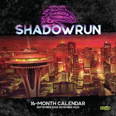 Afbeelding van Shadowrun 16 Month Calendar Game Maps September 2022 December 2023 Roleplaying RPG Catalyst Labs English Language