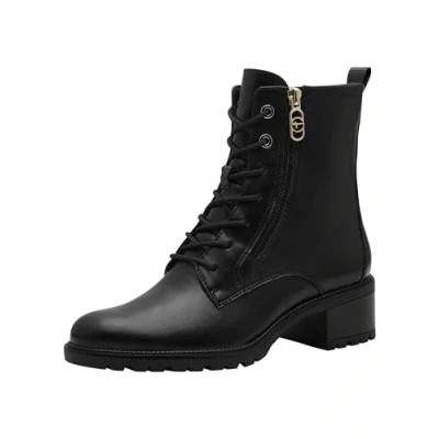 Afbeelding van Tamaris Touchit Veterboots, Dames, Maat: 40, Black Hoogwaardig imitatieleer