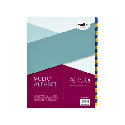 Afbeelding van Tabbladen Multo A4 23 rings 24 delig A Z blauw/geel karton 170gr