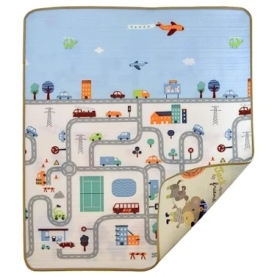 Afbeelding van Humbi Speelmat, EPE, kruipdeken voor baby&#039;s en kinderen, kruipmat, vloerbescherming, dubbelzijdig, waterdicht, met draagtas, 180 x 200 0,5 cm