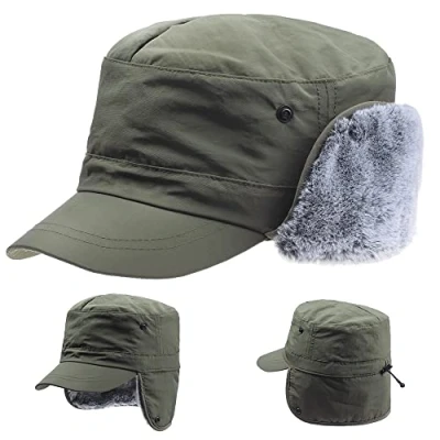 Afbeelding van Winter Warm Leger Cadet Baseball Cap Thermische Trapper Vlieger Bont Hoed Oorflap Jacht Elmer fudd Pilot Hunter Rancher Waterdicht voor Mannen, ArmyGreen, one size