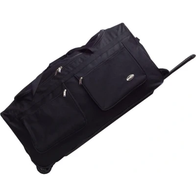 Afbeelding van Amber XXL Wieltas / Reistas met 3 Wielen 90x41x45cm Enorme Capaciteit 165 Liter Grote Weekendtas Trolley Wieltjes XL Zwart