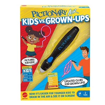 Afbeelding van Mattel Games GYH79 Pictionary Air klein tegen groot tekenspel voor het hele gezin, om verbinding te maken met smartphone of tablet, spelers vanaf 8 jaar [exclusief bij Amazon], Duitstalig