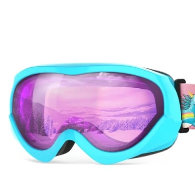 Afbeelding van OutdoorMaster Kinderskibril, sneeuwbril voor jongens en meisjes compatibel met helm 100% UV bescherming VLT 46,1%