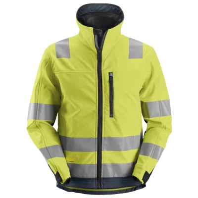 Afbeelding van Allroundwork, High Vis Softshell Jack, Klasse 3, Geel Donker Blauw (6695), 009