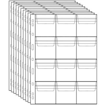 Afbeelding van Uncle Paul 120 Pocket Coin Pagina&#039;s 12 Grids/Pagina Plastic Munt Houders Stempel Valuta Protector Verzamelen Benodigdheden 10 Vellen CS03012
