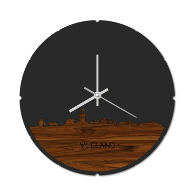Afbeelding van Skyline Klok Rond Vlieland Palissander
