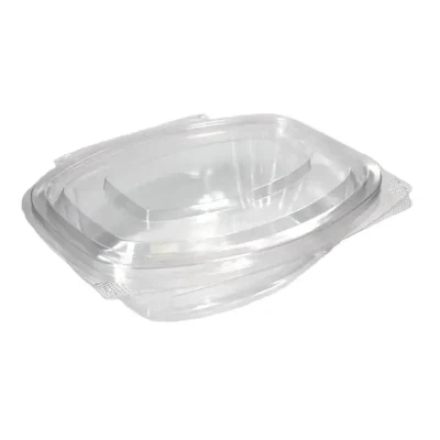 Afbeelding van Bio Futura PLA Bakje van Bioplastic met klapdeksel 375 ml 300 stuks Ideaal voor het verpakken noten of olijven. Duurzaam