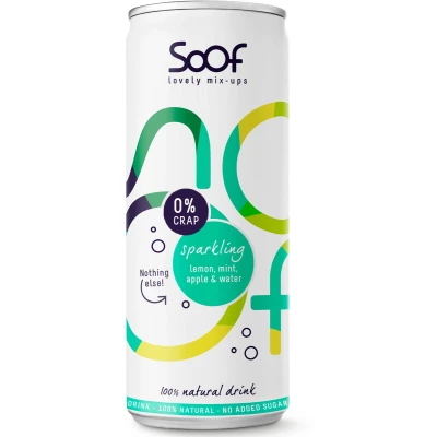 Afbeelding van Soof Drink Sparkling Citroen, Munt, Appel &amp; Water 250ML