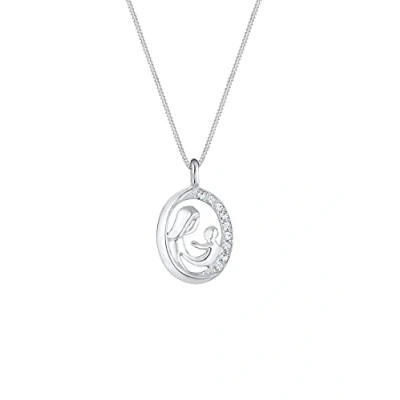 Afbeelding van Elli Mutter Figur Kristalle Ketting, Dames, Maat: 45, Silber