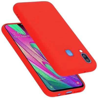 Afbeelding van Cadorabo Hoesje geschikt voor Samsung Galaxy A40 Case in LIQUID ROOD Beschermhoes TPU silicone Cover