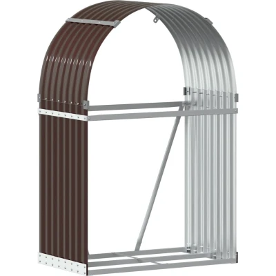 Afbeelding van Haardhoutopslag 80x45x120 cm gegalvaniseerd staal bruin