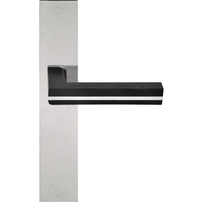 Afbeelding van Formani Deurkruk Piet Boon TWO PBL22P236SFC op schild blind mat RVS/eikenhout zwart