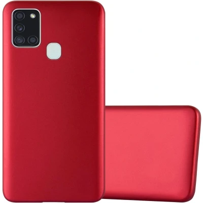Afbeelding van Cadorabo Hoesje geschikt voor Samsung Galaxy A21s in METALLIC ROOD Beschermhoes gemaakt van flexibel TPU silicone Case Cover