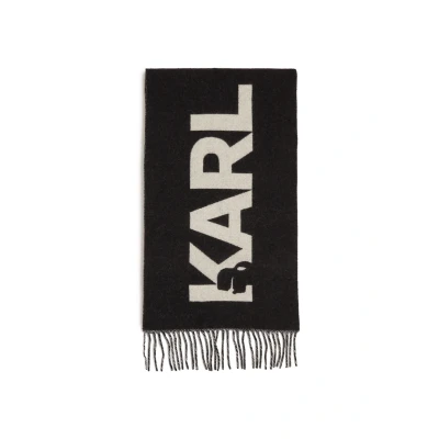 Afbeelding van KARL Lagerfeld K/ESSENTIAL Scarf Sjaal, Dames, Maat: One Size, Black/white