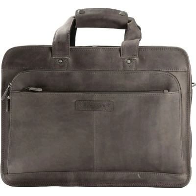 Afbeelding van HAROLD&#039;S Leren Business tas Schoudertas met laptopvak Antic Notebook Businessbag Taupe Bruine