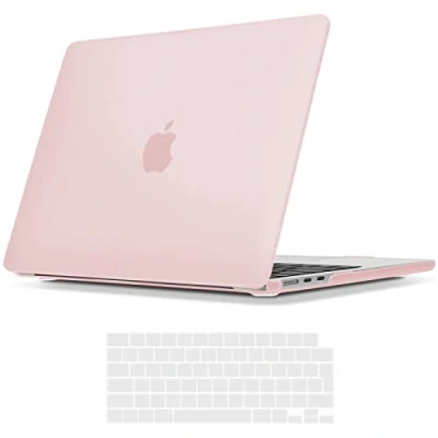 Afbeelding van TECOOL Case Hoes Compatibel met MacBook Air M2 2022 13.6 Inch (Model A2681), Ultradunne Plastic Harde Koffer Bescherming Hardcase en EU Toetsenbord Cover, Chalk Pink