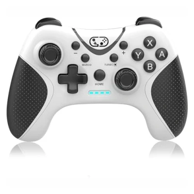 Afbeelding van Cehensy controller voor Switch/Switch Oled/Switch Lite, switch met 6 assige gyro, dubbele vibratie, turbo en screenshot, draadloze pro joystick gamepad, wit