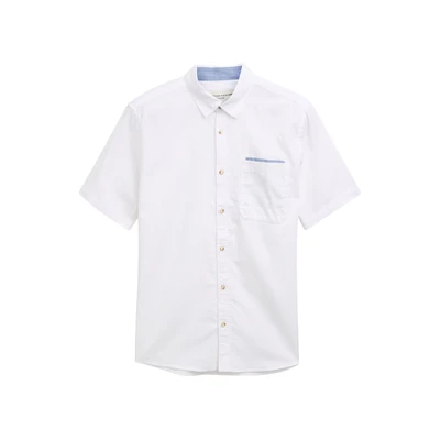 Afbeelding van TOM Tailor Structured Overhemd, Heren, Maat: Small, White