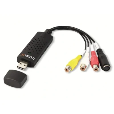 Afbeelding van Technaxx USB 2.0 video Grabber opname apparaat apparaten (Ntsc, PAL, 25 FPS, 30 720 x 576 pixels, 480 44 G) 1604 zwart