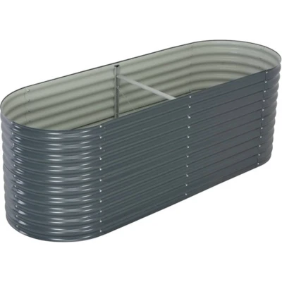 Afbeelding van Plantenbak verhoogd 240x80x81 cm gegalvaniseerd staal grijs