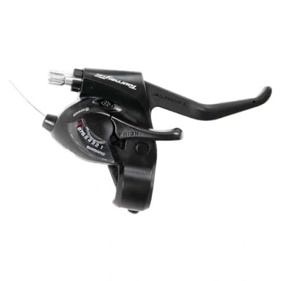 Afbeelding van Shimano Versteller (rechts) met remhendel 8 speed Tourney ST TX800 2 vingers zwart