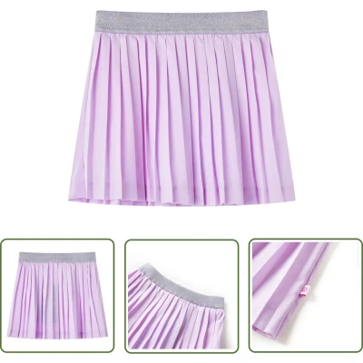 Afbeelding van Kinderrokje geplooid 128 Lila Kinderrok Meisjes Rok Kindermode Kinderkleding