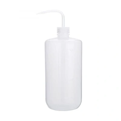 Afbeelding van 1000ml plastic veiligheidswasfles, laboratoriumknijpfles met smalle mond en schaaletiketten, spuitfles voor plantenbloem sappig water geven 1 verpakking