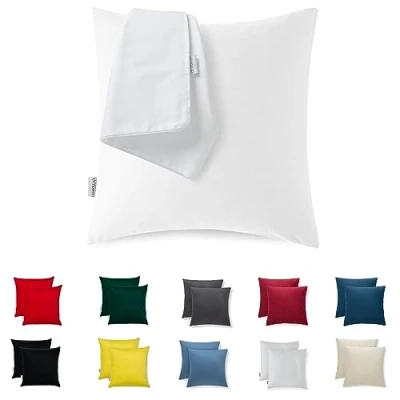 Afbeelding van Flowen Set van 2 Kussensloop 65x65 Microvezel Premium Super Zachte Kussenslopen Resistent en Hypoallergeen Anti Mijt Kussenbeschermer Decoratief met Verborgen rits Wasbaar