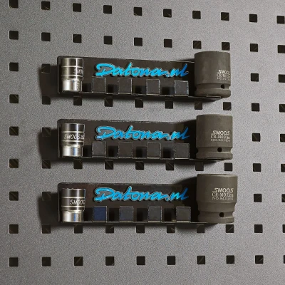 Afbeelding van Datona Doppenhouder Voor Gereedschapswand 3 Stuks Zwart