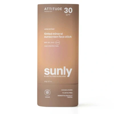 Afbeelding van Attitude Zonnebrandstick Gezicht SPF 30 Ongeparfumeerd Getint
