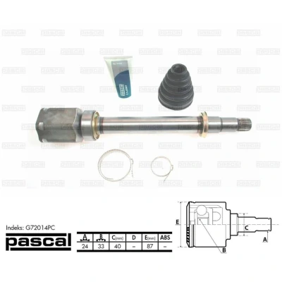 Afbeelding van Homokineet reparatie set, aandrijfas PASCAL G72014PC