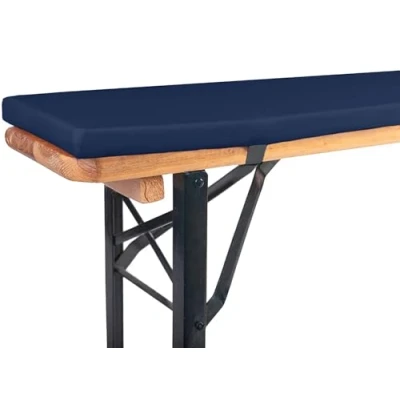 Afbeelding van TexDeko Bierbank kussen, 220 x 25 2 cm, voor biertentgarnituur, gevoerde bankkussens met ritssluiting om zelf op te trekken (schuimrubber extra sterk RG30/50), wit