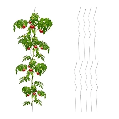 Afbeelding van Relaxdays tomatenspiraal set van 10 metaal plantensteun tomaten plantenstok 90 cm