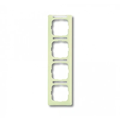 Afbeelding van Abb busch jaeger si 4 voudig afdekraam glanzend verticaal 294x81x11mm ip20 creme ral1013 2cka001754a4098