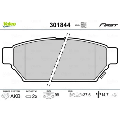 Afbeelding van Valeo Remblokset 301844