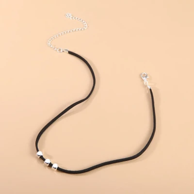 Afbeelding van Zwarte Choker met Zilverkleurige Kralen