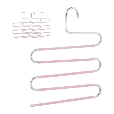 Afbeelding van Relaxdays ruimtebesparende broekhangers set van 4 antislip kledinghanger sjaalhanger