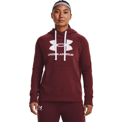 Afbeelding van Under Armour Rival Hoodie Chestnut red, Dames, Maat: Large, red